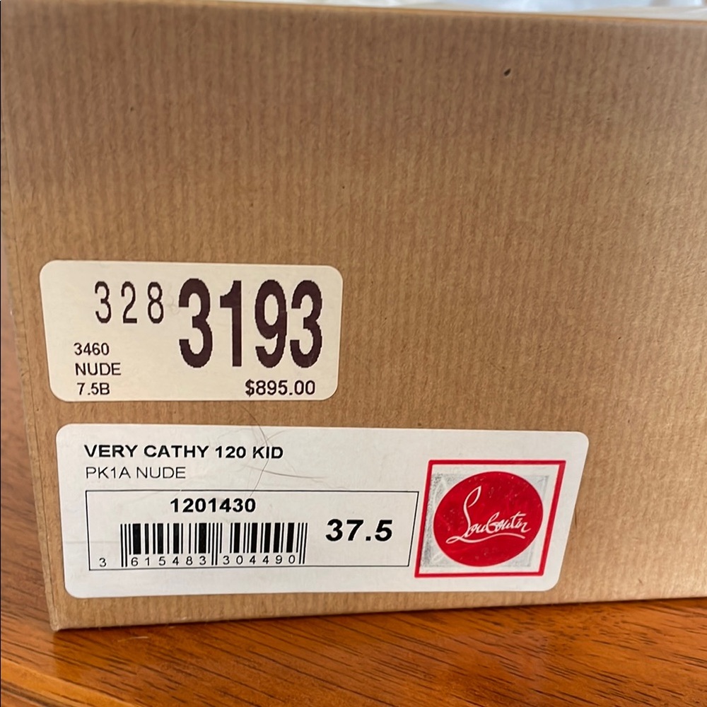 Christian Louboutin Very Cathy 120 Kid Nude Heels